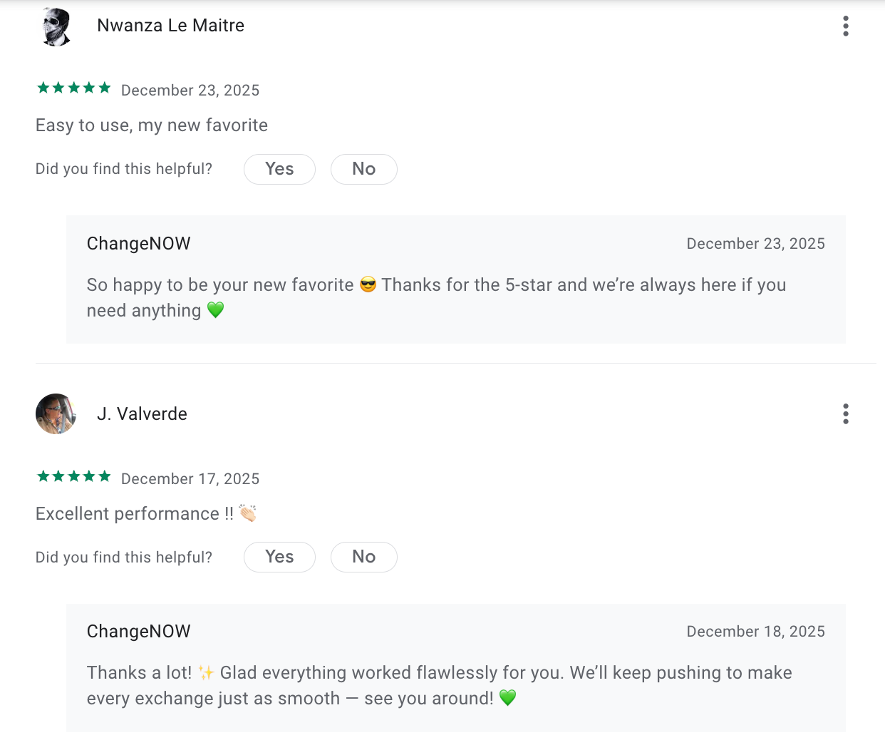 Two positive reviews about NOW Wallet